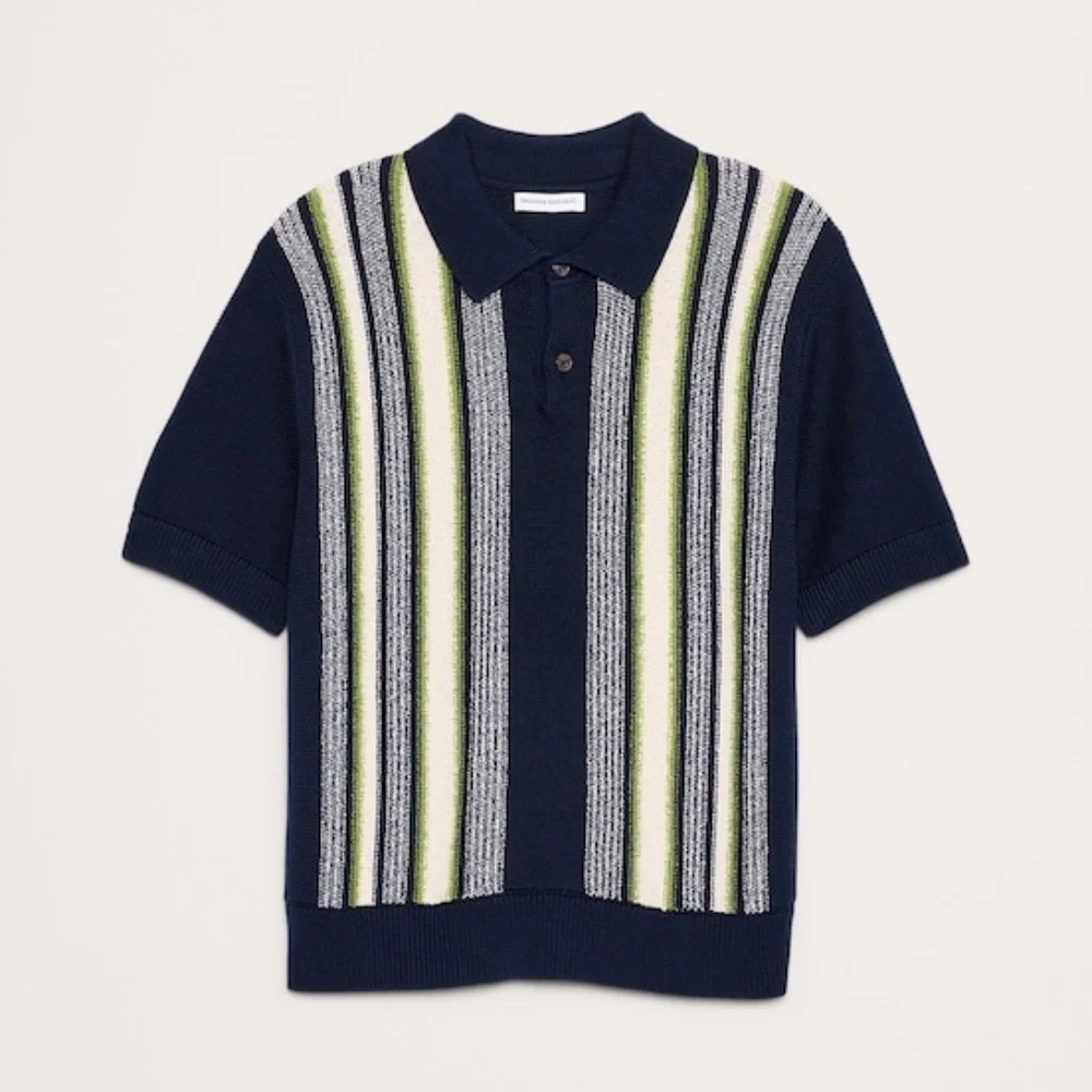 NWT Banana Republic Boucle Striped Polo Sweater Sz Sm (#796037)
